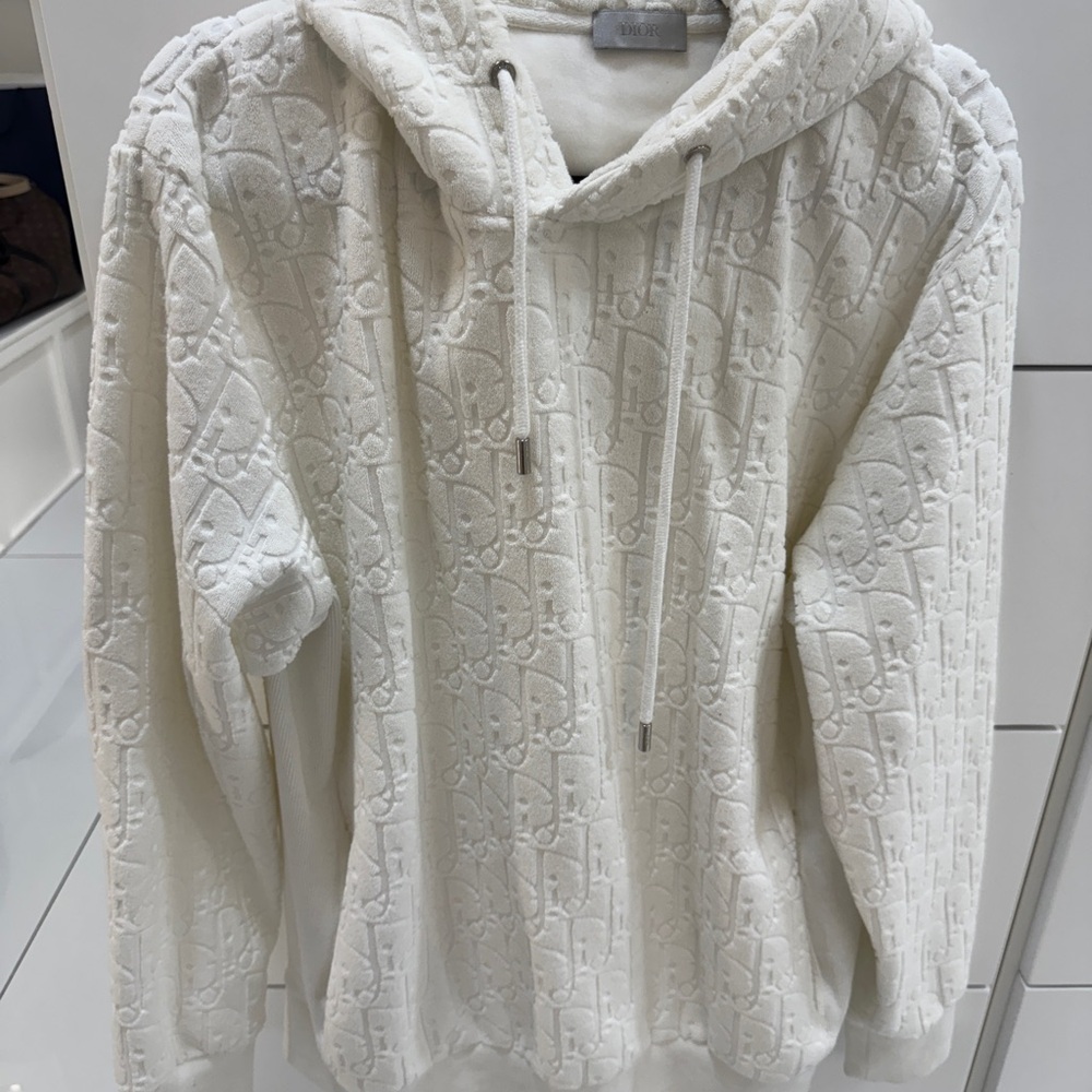Dior Cream Hooded Sweater heavy monogram